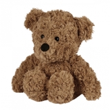 Brown Curly Bear Microwaveable/Chiller Soft Toy - Cozy Plush