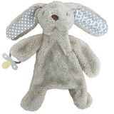 Personalised Bunny Comforter with Dummy Holder Beige and Grey