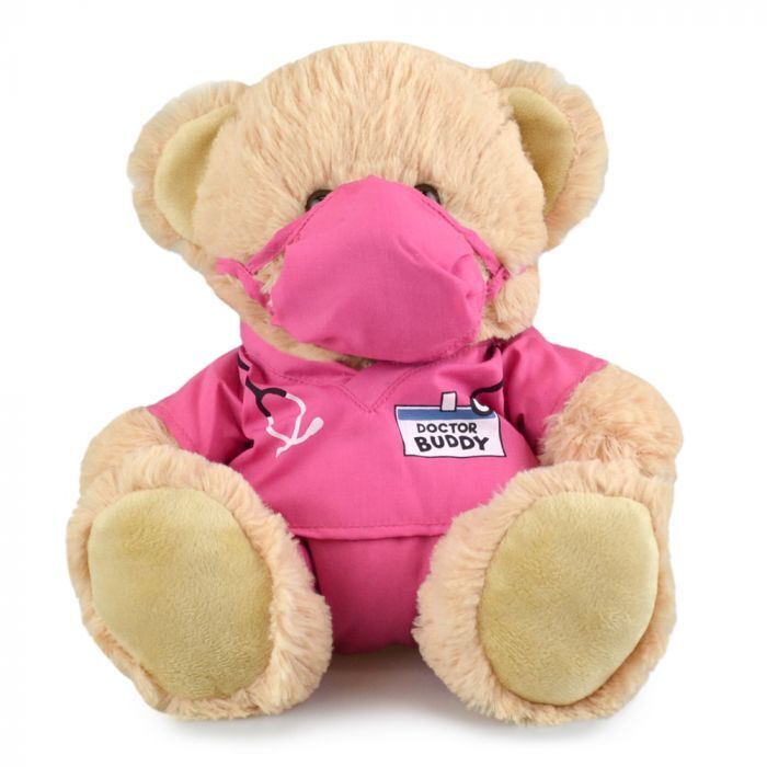 Get Well Soon Pink Doctor Teddy Bear |soft plush toy|22cm|Korimco