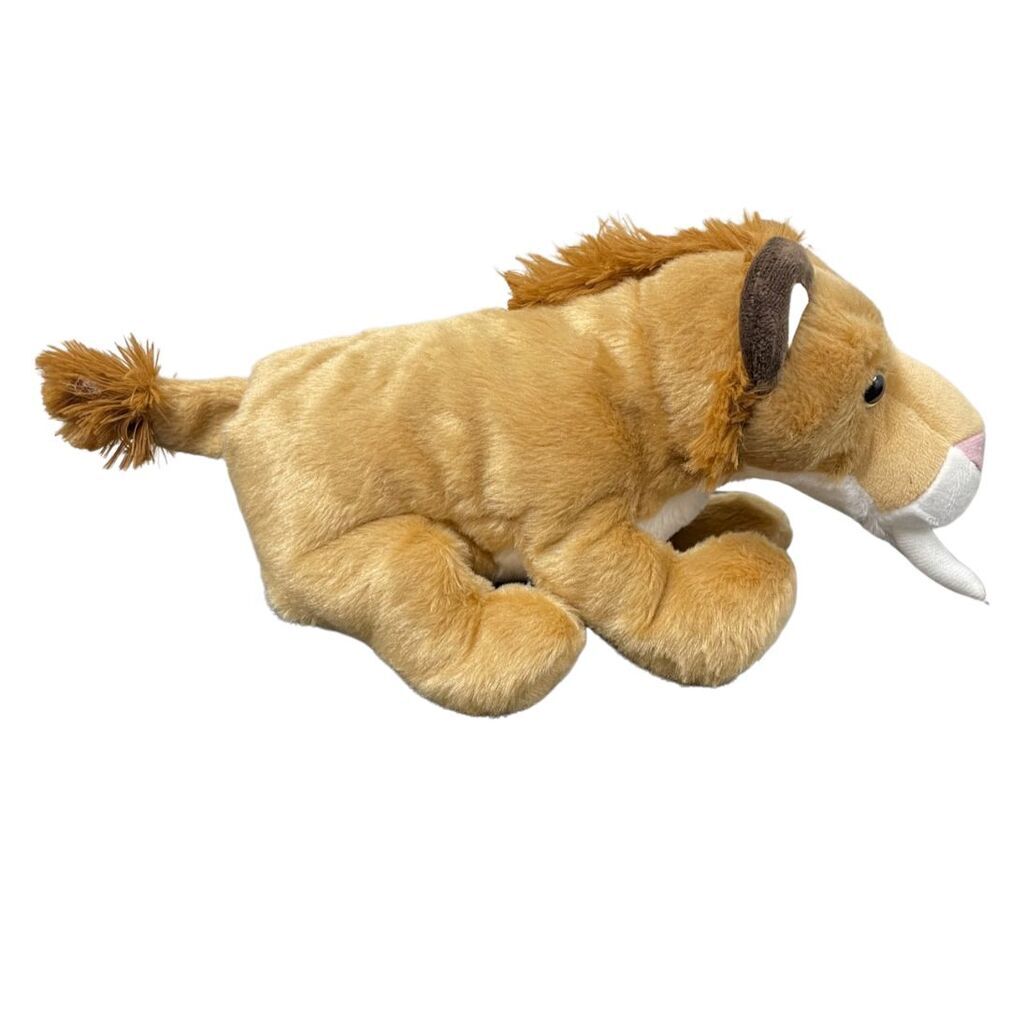 Smilodon Sabre Tooth cat soft plush toy 12 30cm Elka Australia