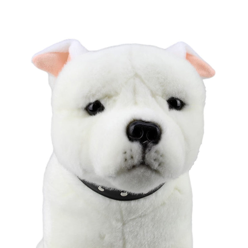 grey and white stuffed dog