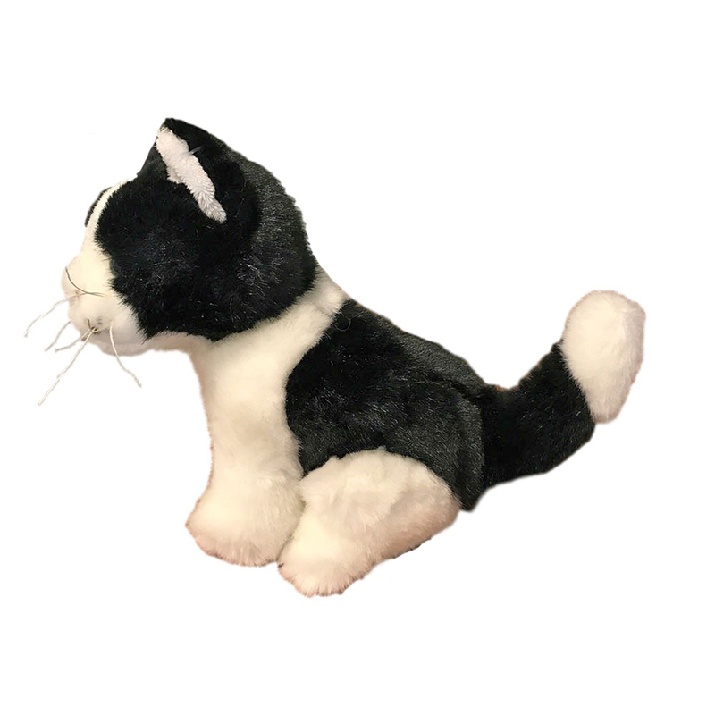 black and white cat stuffed animal