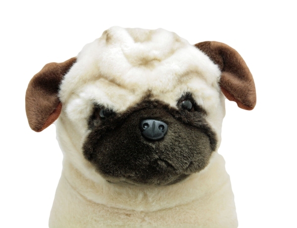large stuffed pug dog