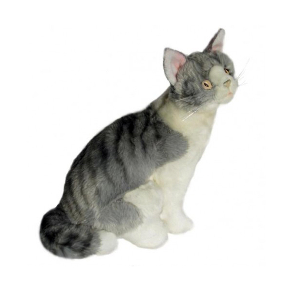 grey cat stuffed toy