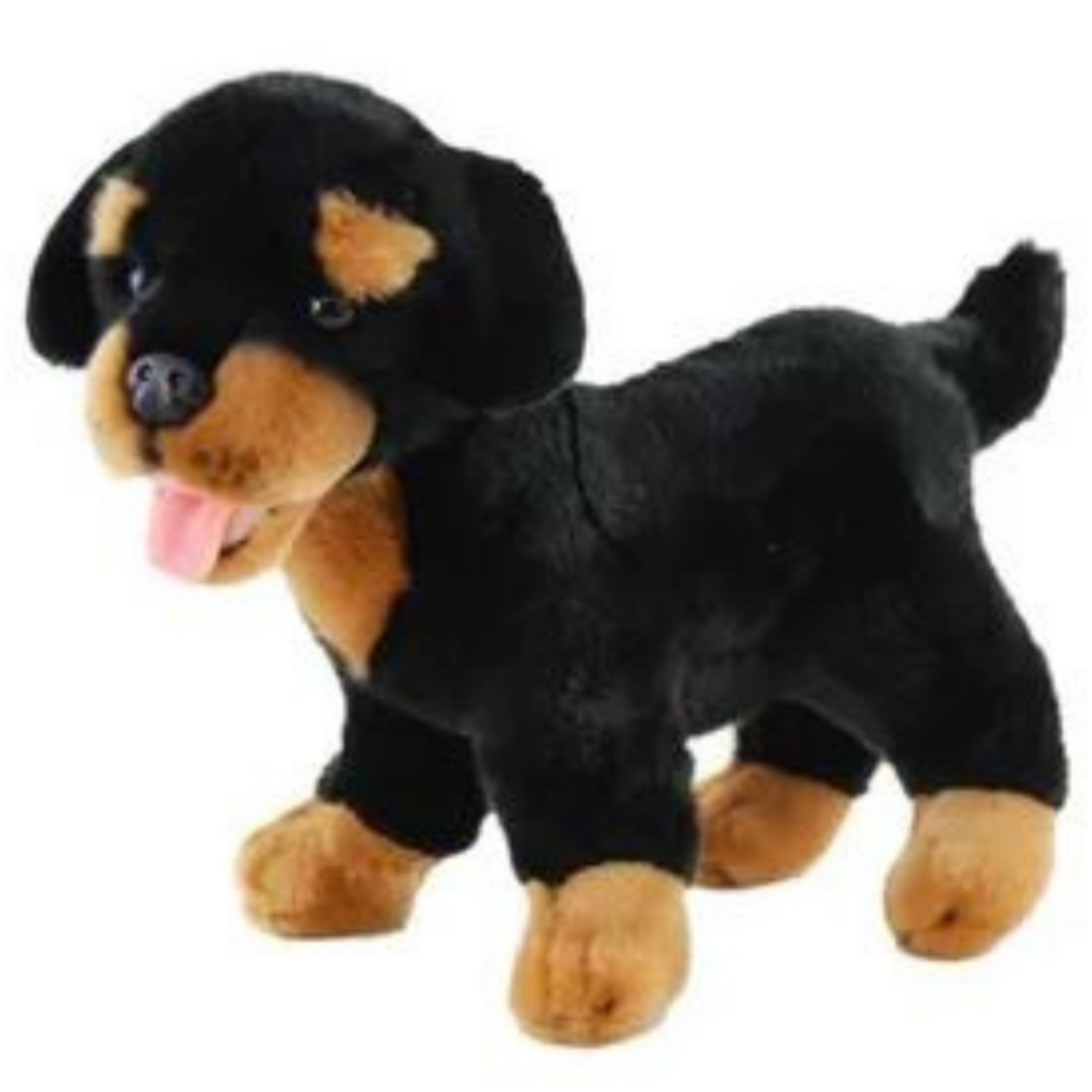 black and brown stuffed dog