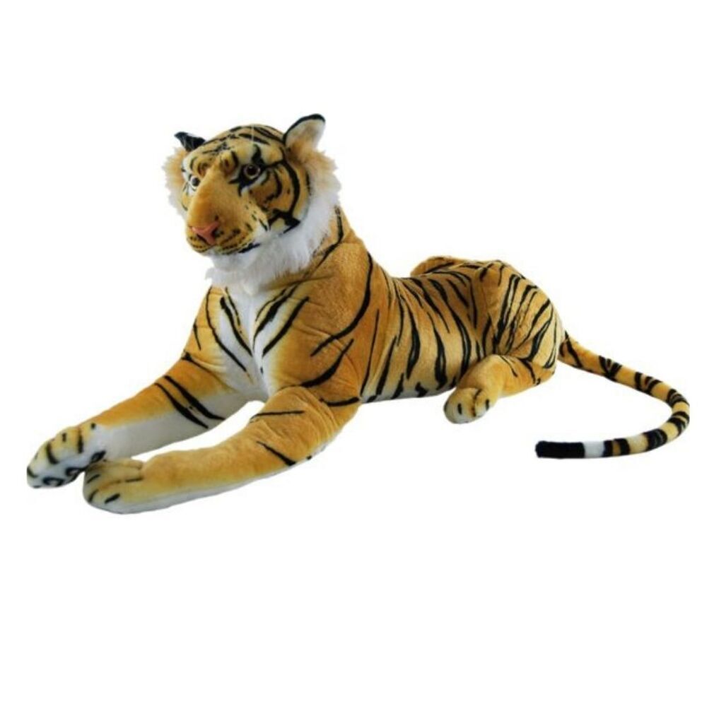 Jumbo Laying Gold Tiger Plush Toy - Elka
