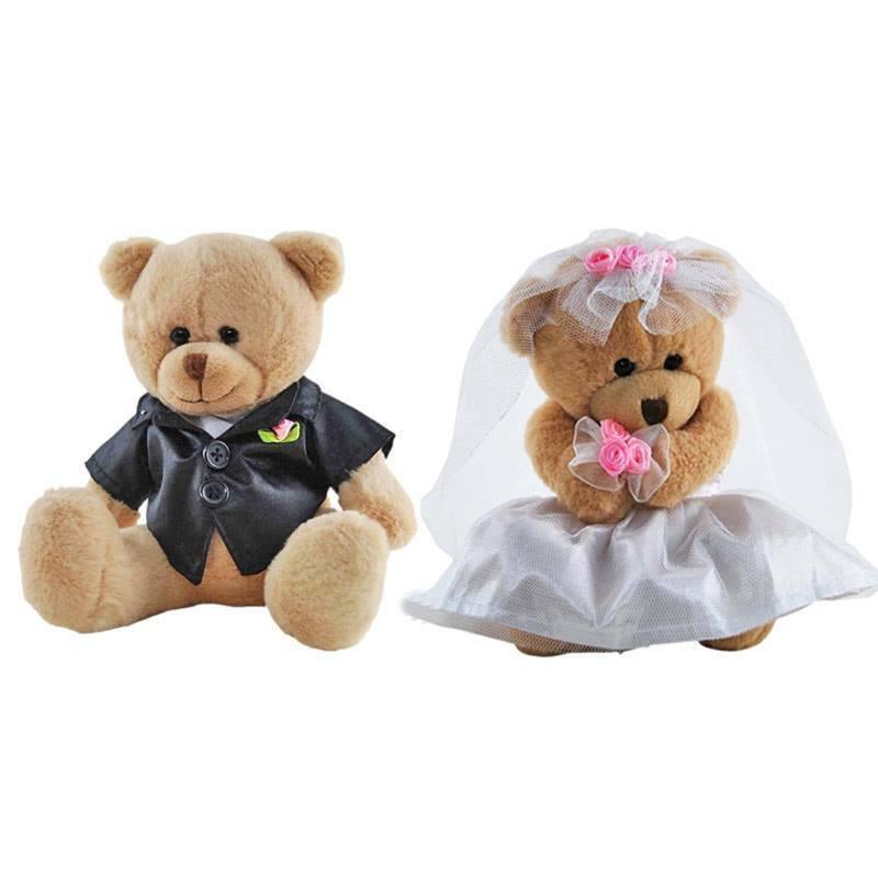 romantic couple bear white wedding dress Teddy Bear stuffed animals 35CM marry 