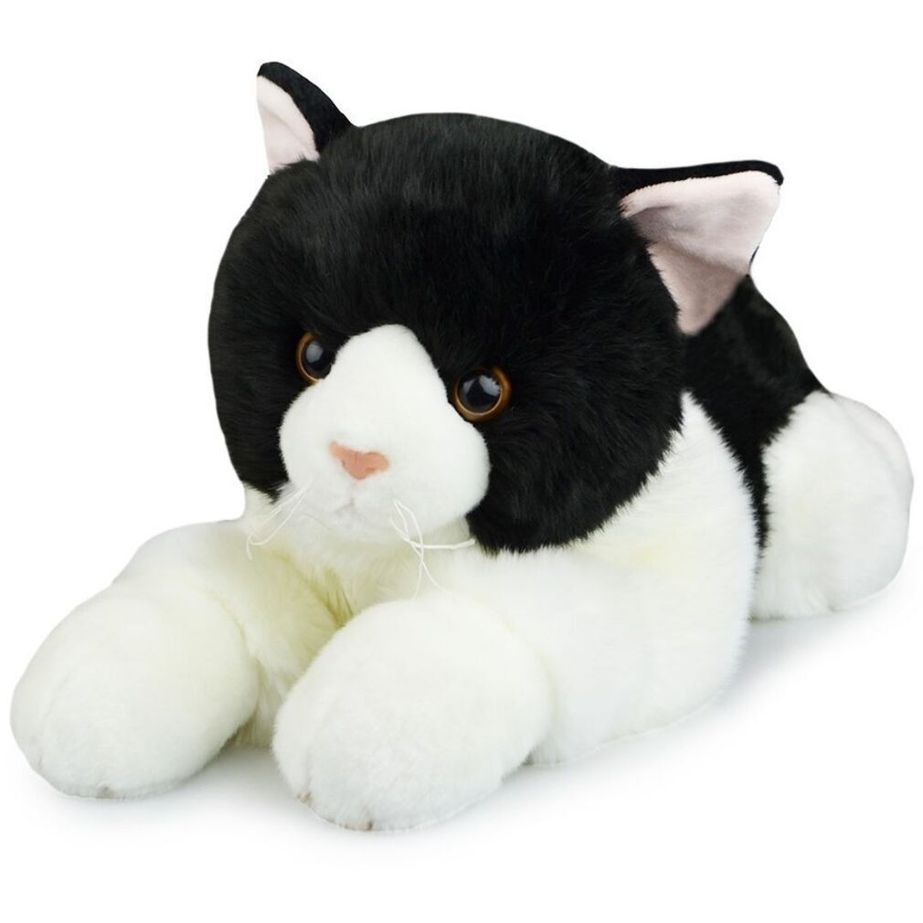Extra Large Cat Black and White Soft Toy - Korimco