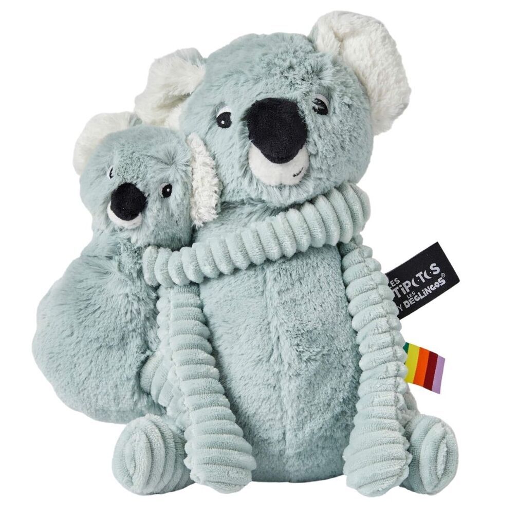 Les Deglingos Ptipotos Mint Koala Mum and Baby Soft Toy