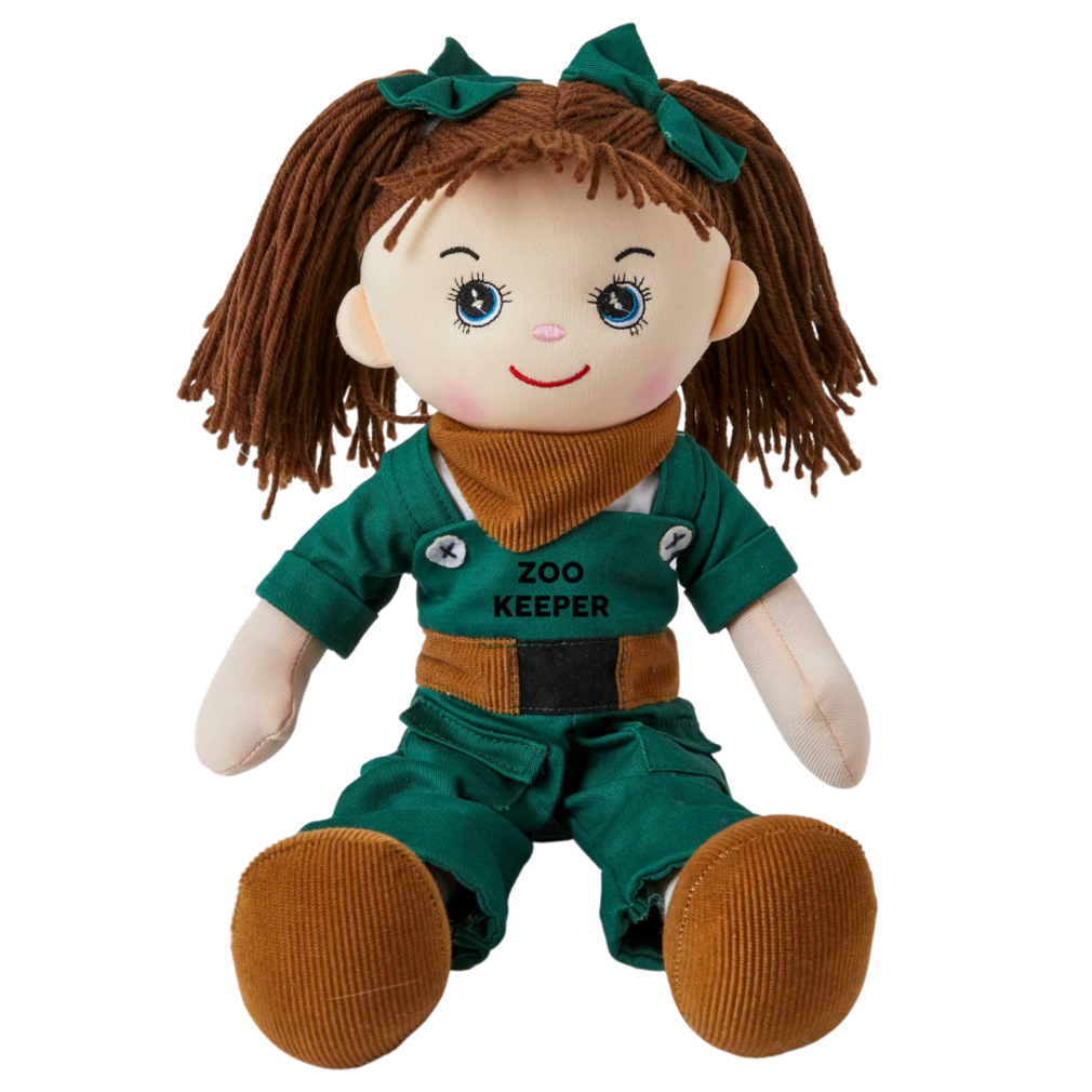 Jiggle and Giggle Nina Zoo Keeper My Best Friend Doll soft toy 40cm soft plush toy