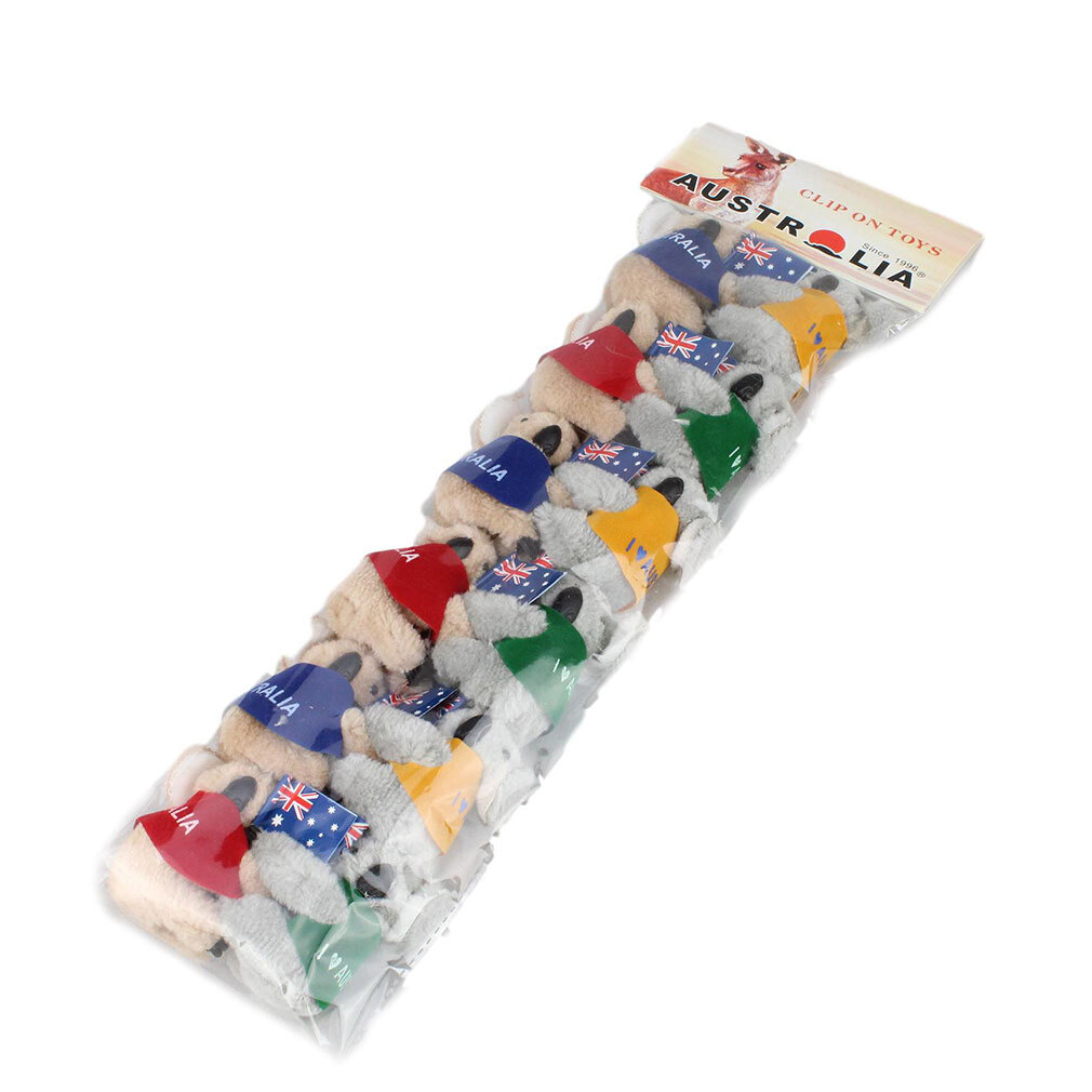 Koala With Jacket & Flag Clip On Pack of 12 Souvenirs- RealAus