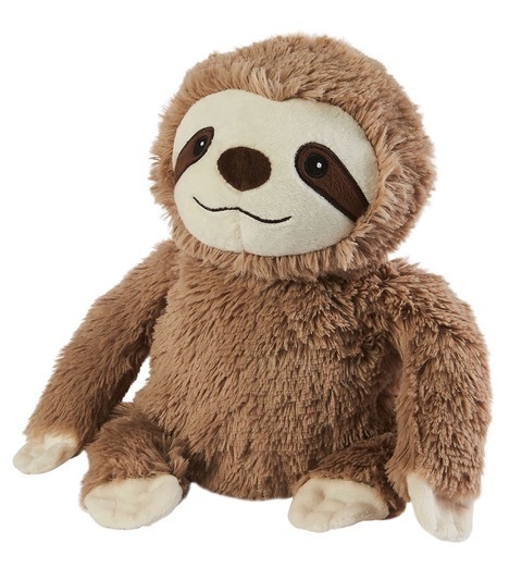 Brown Sloth Microwaveable/Chiller Soft Toy - Cozy Plush