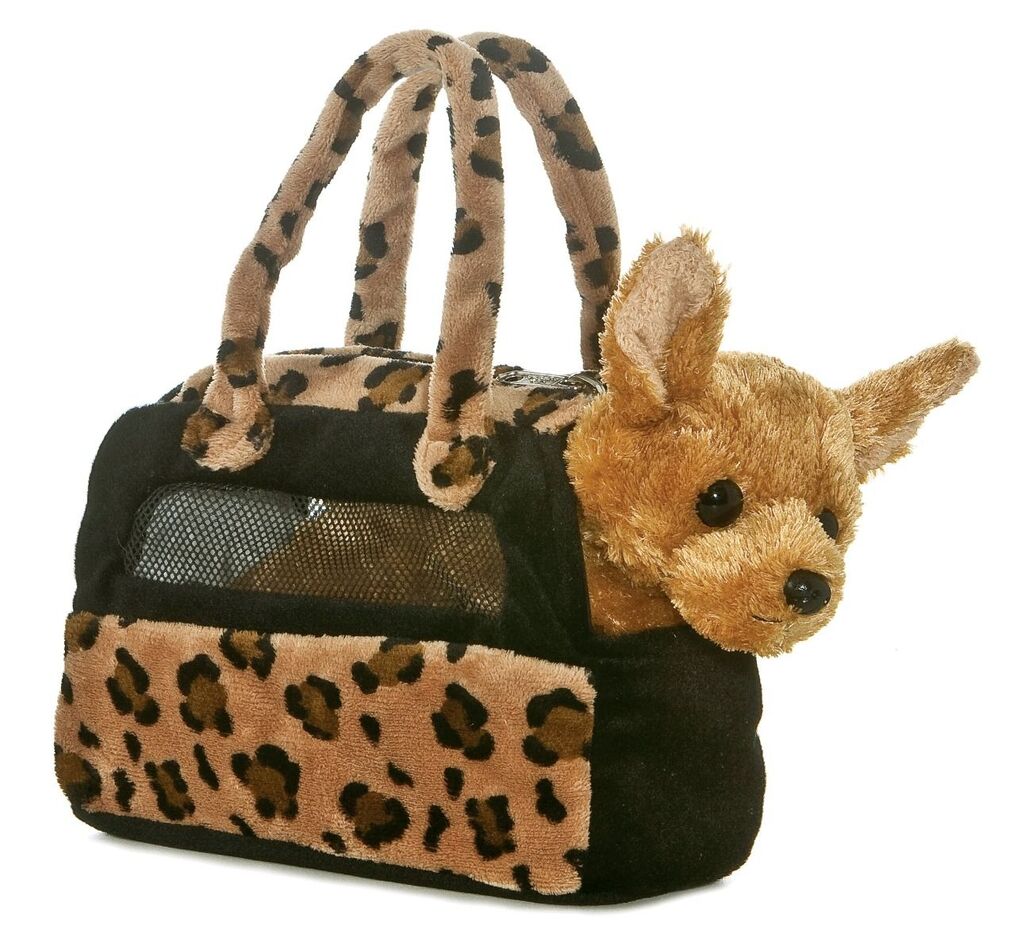 Chihuahua in Leopard print Carrier - Fancy Pals