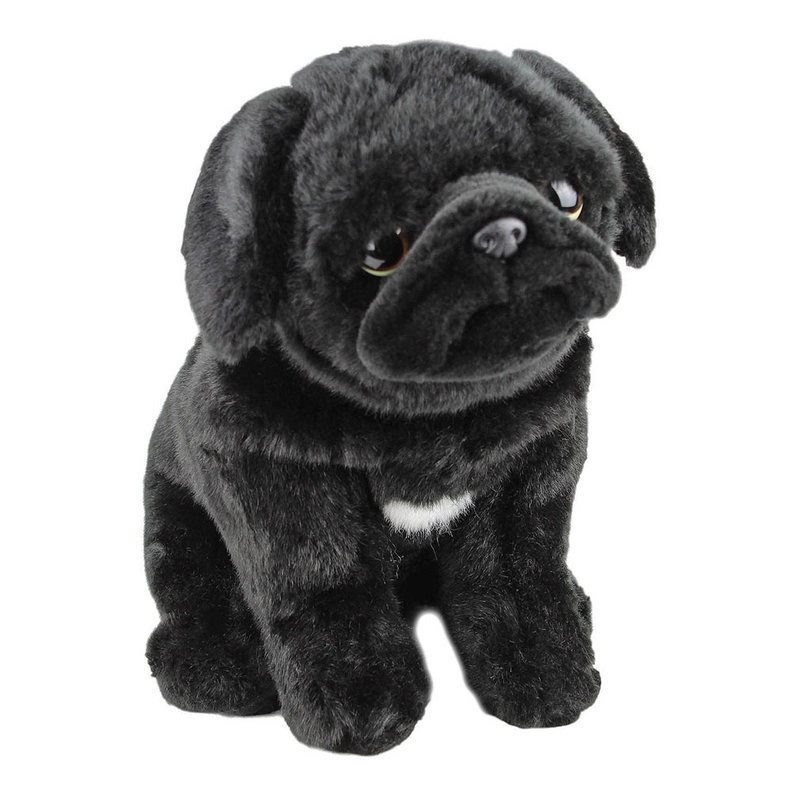 Faithful Friends FPUG04 Black Pug Dog with Organza Pull String bag 