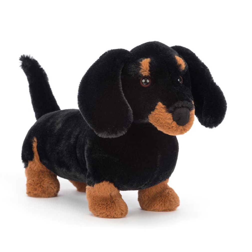 Cuddly sausage dog toy deals