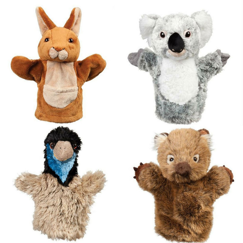4 X Australian Animal hand puppets 