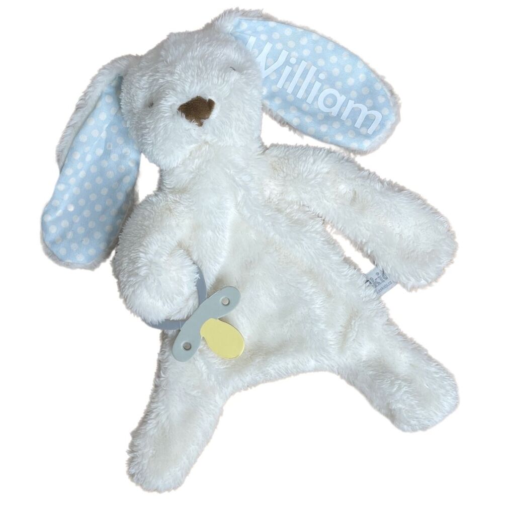 Personalised Bunny Comforter Blanket with Dummy Holder Blankie