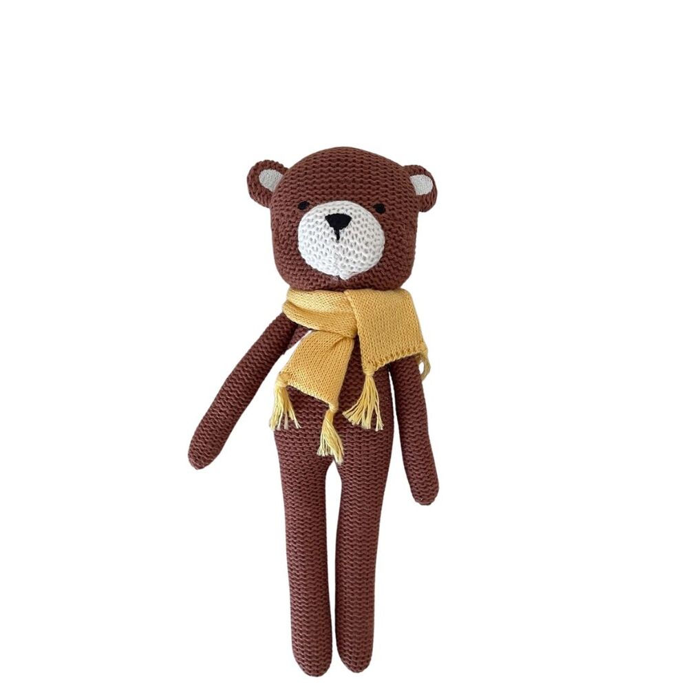 Knitted Brown Bear Rattle - ES Kids