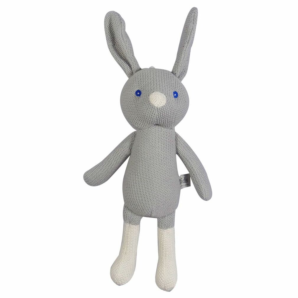Knitted Dangly Bunny - Grey
