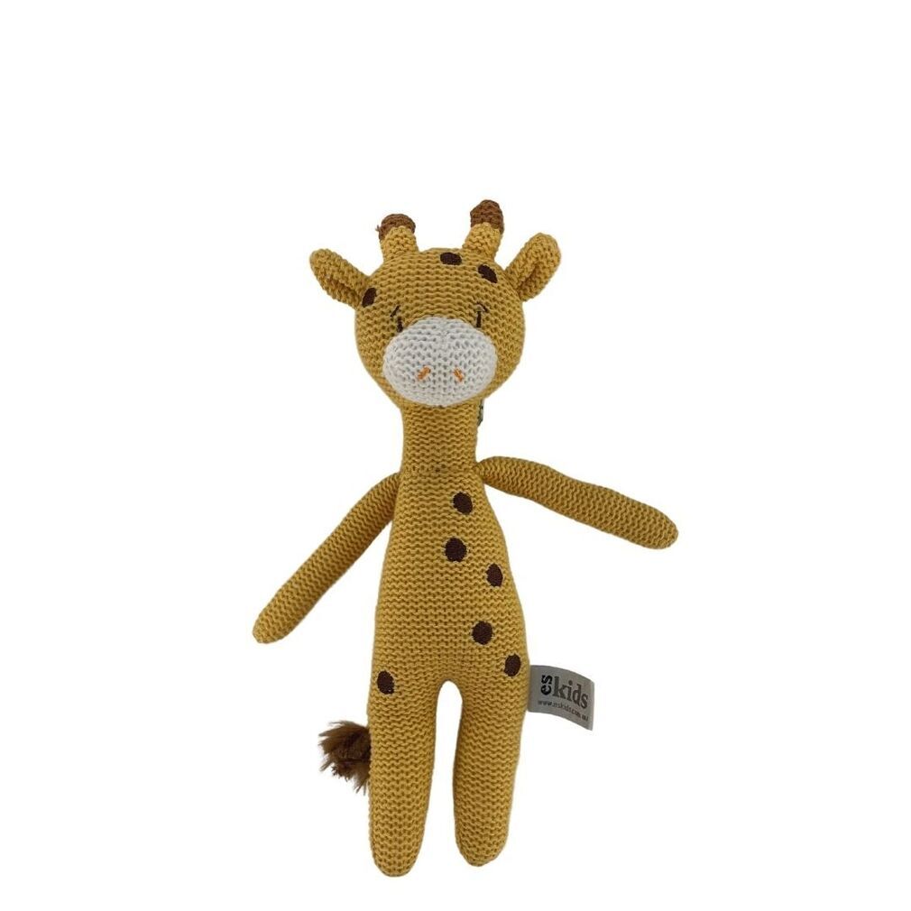 Knitted Giraffe Rattle Soft Toy - ES Kids