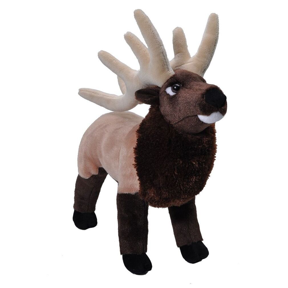 Standing Elk Stuffed Animal 30cm Soft Plush Toy Cuddlekins Wild Republic