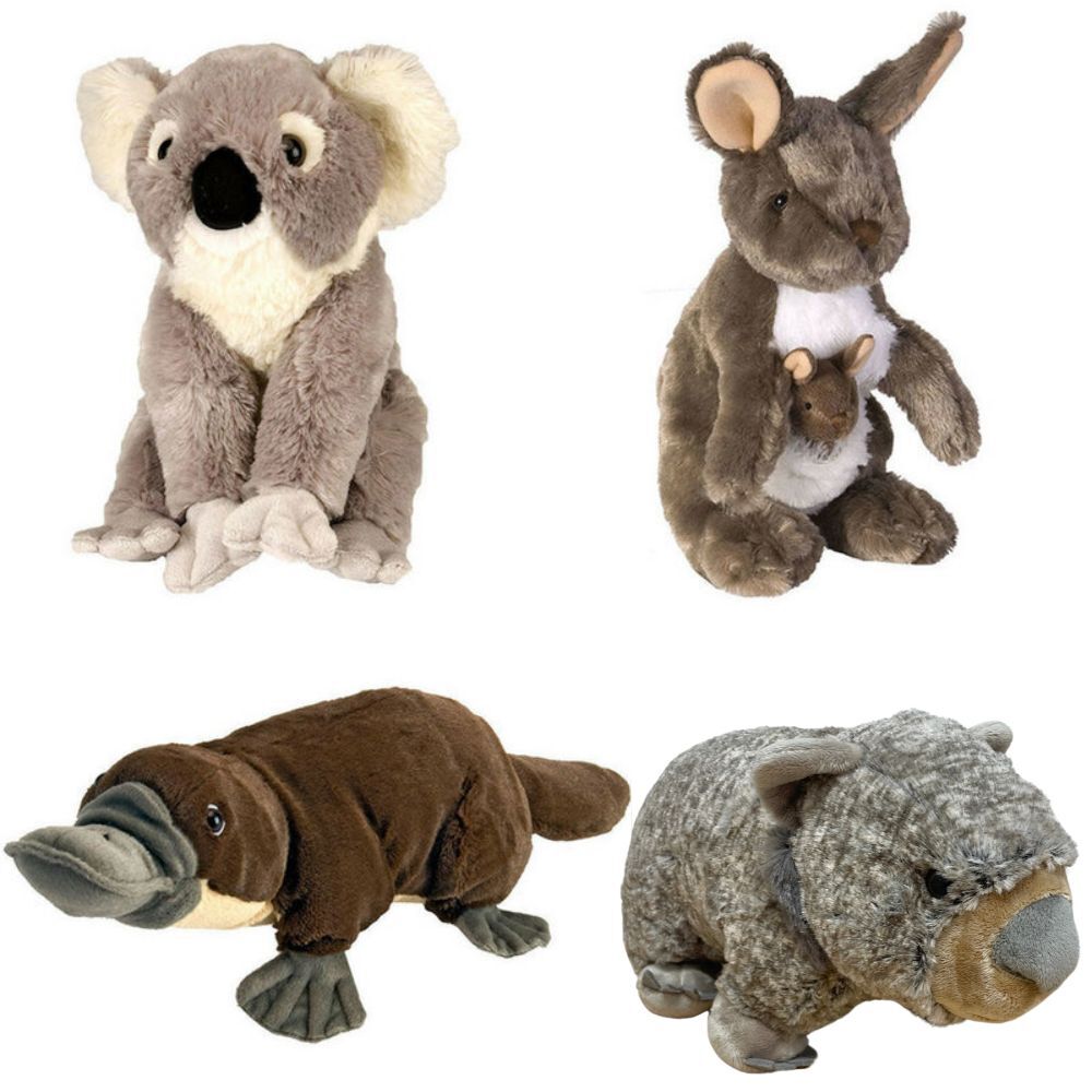 Australian Animals Pack x 4 - Wild Republic - Koala, Kangaroo, Wombat & Platypus