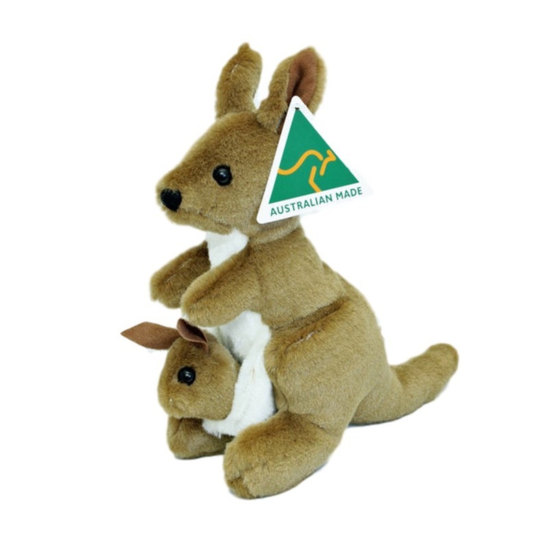 Australian Made Kangaroo & Joey Stuffed Animal Plush Toy Medium
