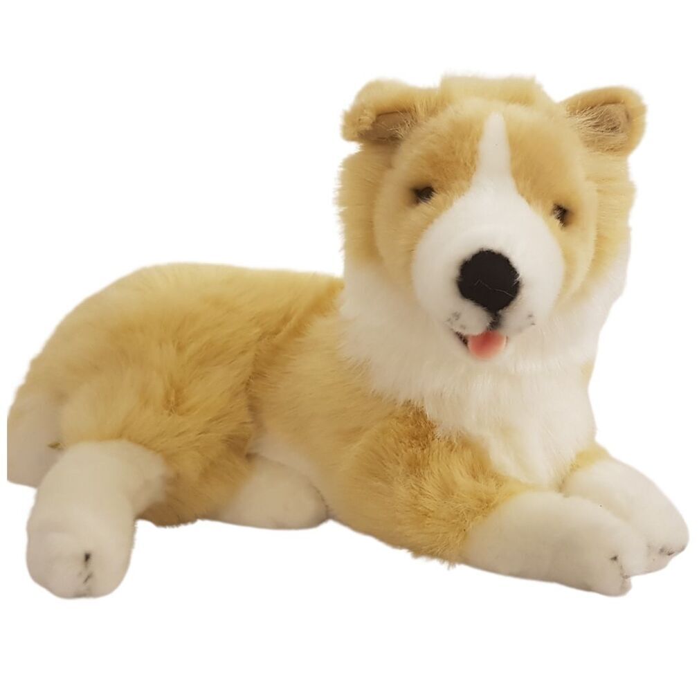Biscuit the lying Border Collie Dog - Bocchetta Plush Toys