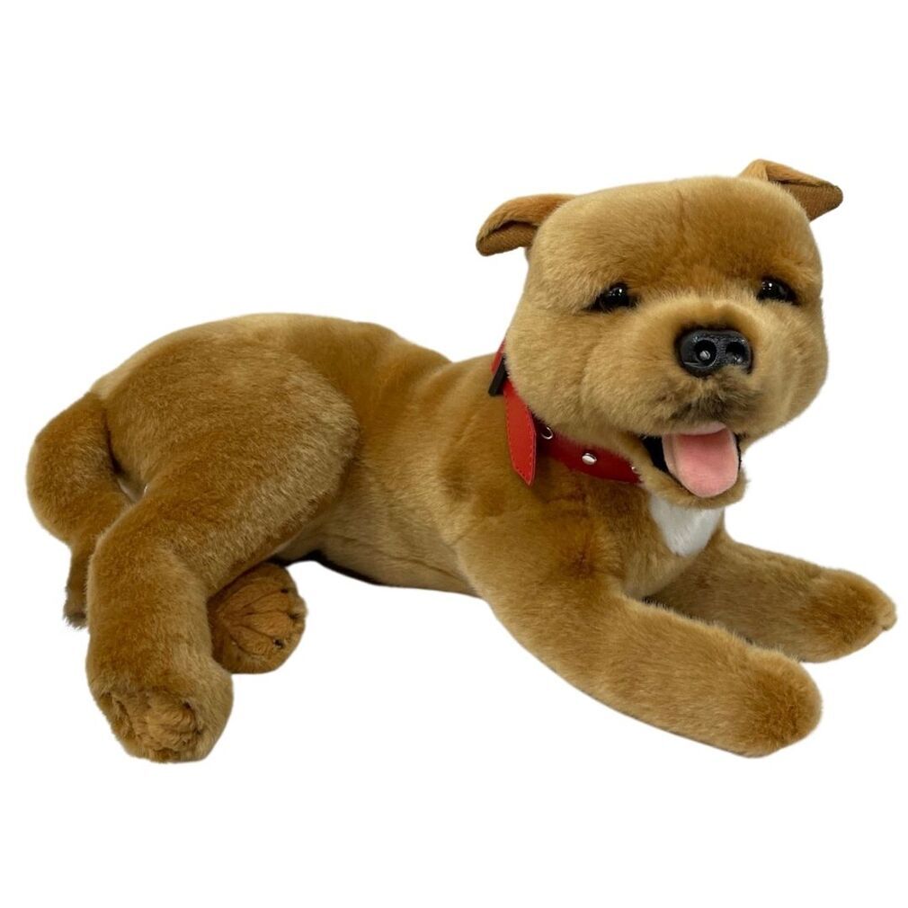 Staffy top cuddly toy