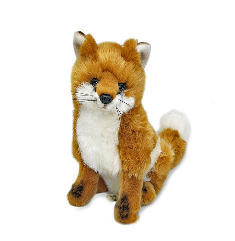 Realistic Stuffed Animal Soft Plush Kids Toy Sitting Fox Reynard 9*7 *8cm EA 