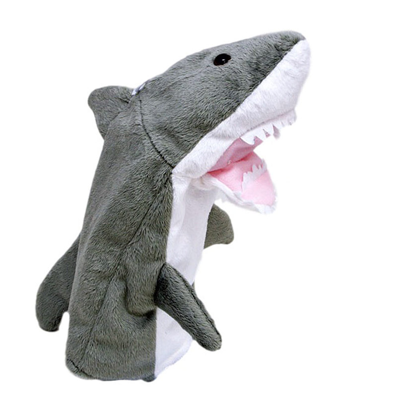 plush shark hand puppet