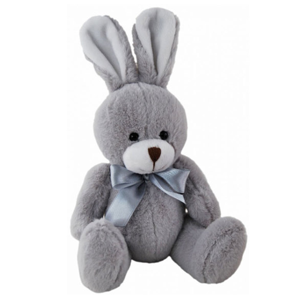 grey stuffed rabbit