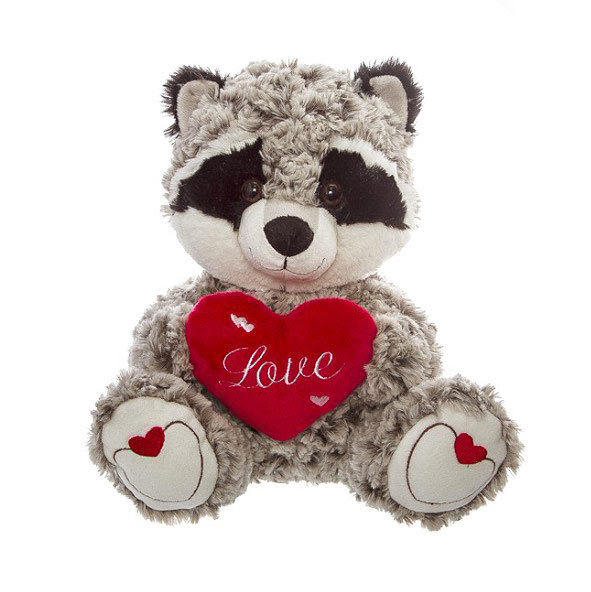valentine's day raccoon stuffed animal