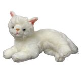 Mittens the White Laying Cat Soft Toy - Elka