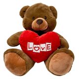 Extra Large Love Bear with Heart Brown - Elka