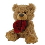 Tilly Teddy Bear Brown with Red Rose - Elka