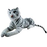 Jumbo Laying White Tiger Plush Toy - Elka