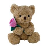 Teddy Bear with Pink Rose - Elka