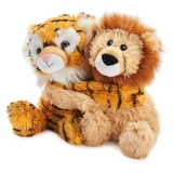 Warm Hugs Tiger & Lion Microwaveable/Chiller Soft Toy - Cozy Plush