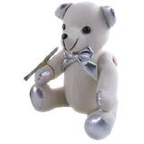 Metallic Silver With Pen Signature Message Bear 