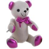 Metallic Pink Teddy With Pen Signature Message Bear