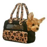Chihuahua in Leopard print Carrier - Fancy Pals