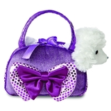 Poodle in Purple Bow Bag - Fancy Pals