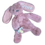 Personalised Bunny Comforter with Dummy Holder Blush Stripe