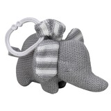 Knitted Elephant Pram Toy - Grey