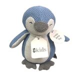 Knitted Penguin Rattle/Crinkler Blue