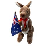Kangaroo and Joey With Flag Large Soft Toy