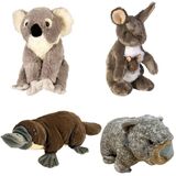 Australian Animals Pack x 4 - Wild Republic - Koala, Kangaroo, Wombat & Platypus