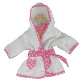 Dolls dressing-gown pink trim - Hopscotch Collectables