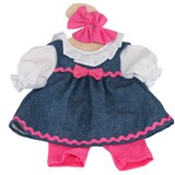 Denim dress w pink legginsg dolls clothes - Hopscotch Collectables